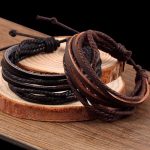 Leather braided wrist band