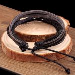 Leather braided wrist band